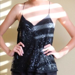 Black sequence top